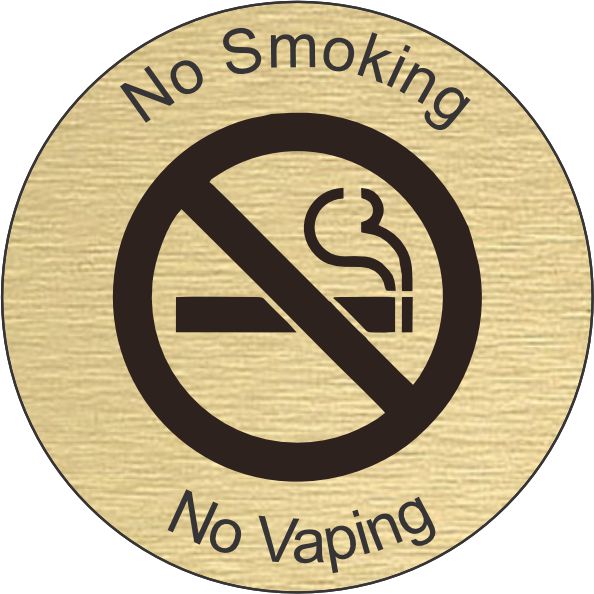 Brass Effect No Smoking No Vaping Disc 40mm